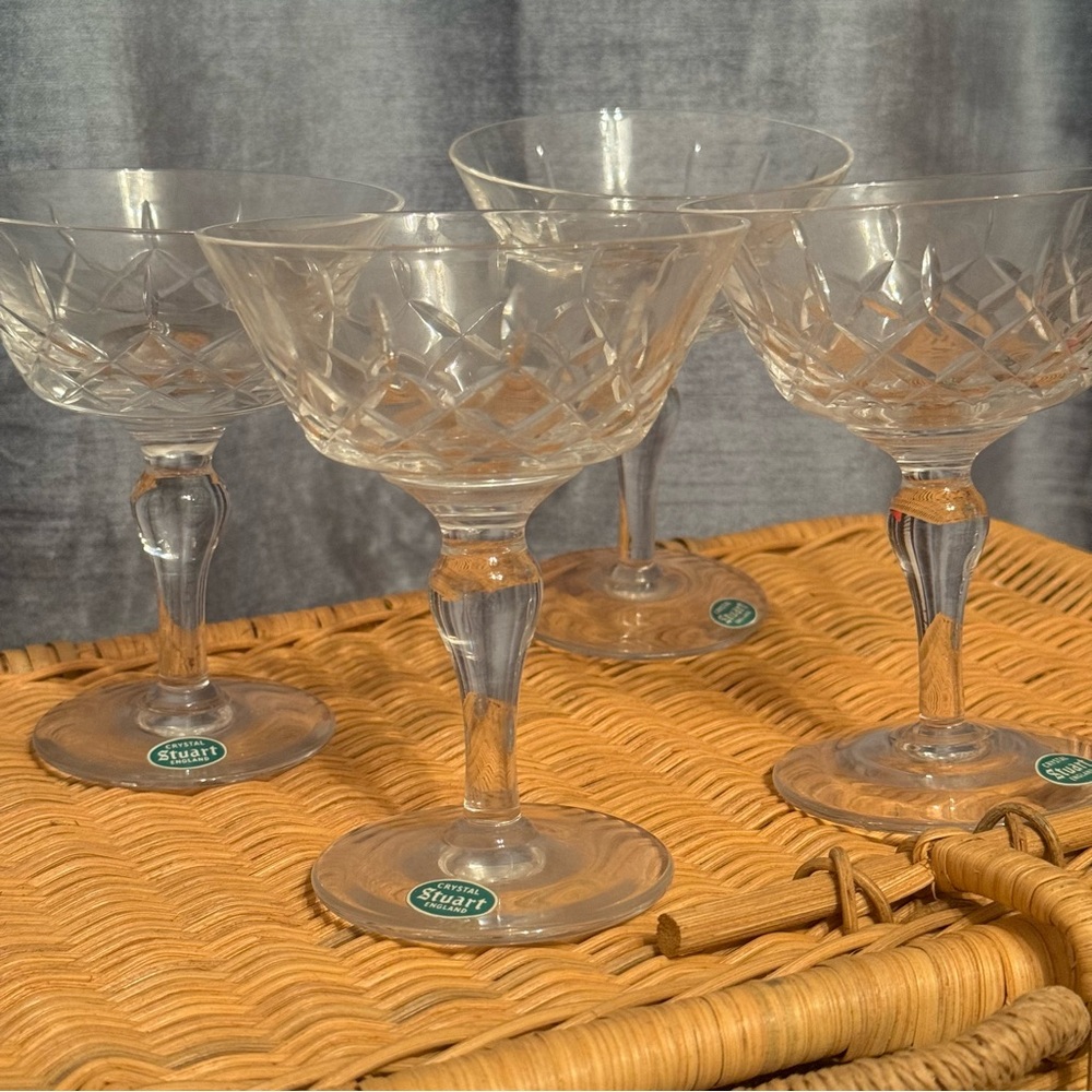 Set of 4 ~ Stuart Crystal  England/ stemware, the Regent pattern cocktail